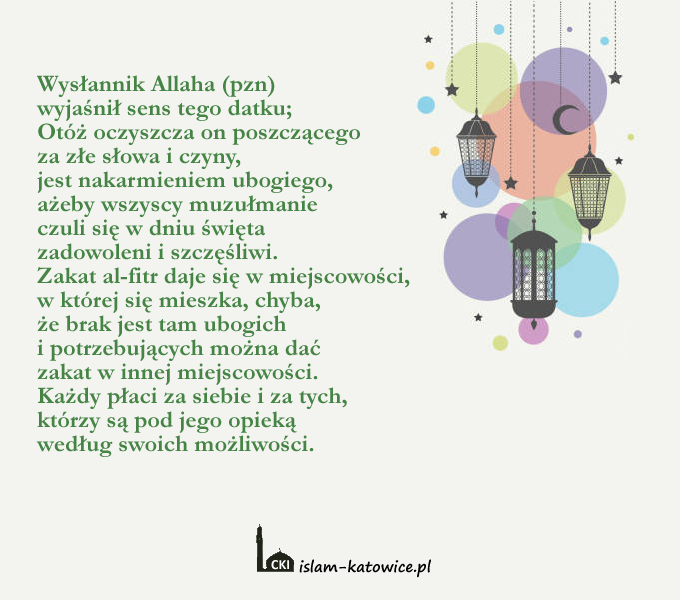 Zakat Al-Fitr (Jałmużna Ramadanowa) 1447H / 2026r.
