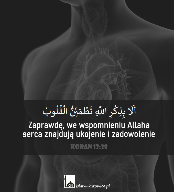 Zaprawdę, we wspomnieniu Allaha serca znajdują ukojenie i zadowolenie (13:28)