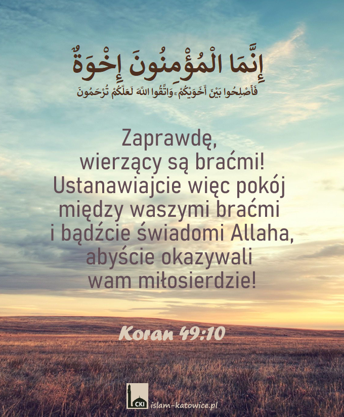 Zaprawdę, wierzący są braćmi!.. (49:10)